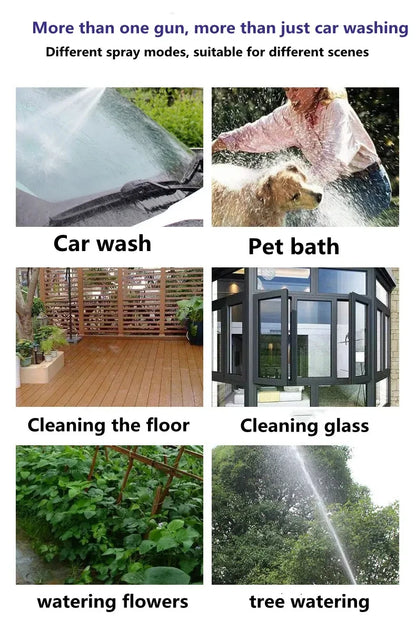 Portable High-Pressure Water Gun Adjustable Metal Cleaning Car Wash Machine Garden Watering Hose Nozzle Sprinkler Foam Water Gun