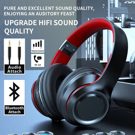 Bluetooth Over-Ear Wireless Headphones – Deep Bass & Mic