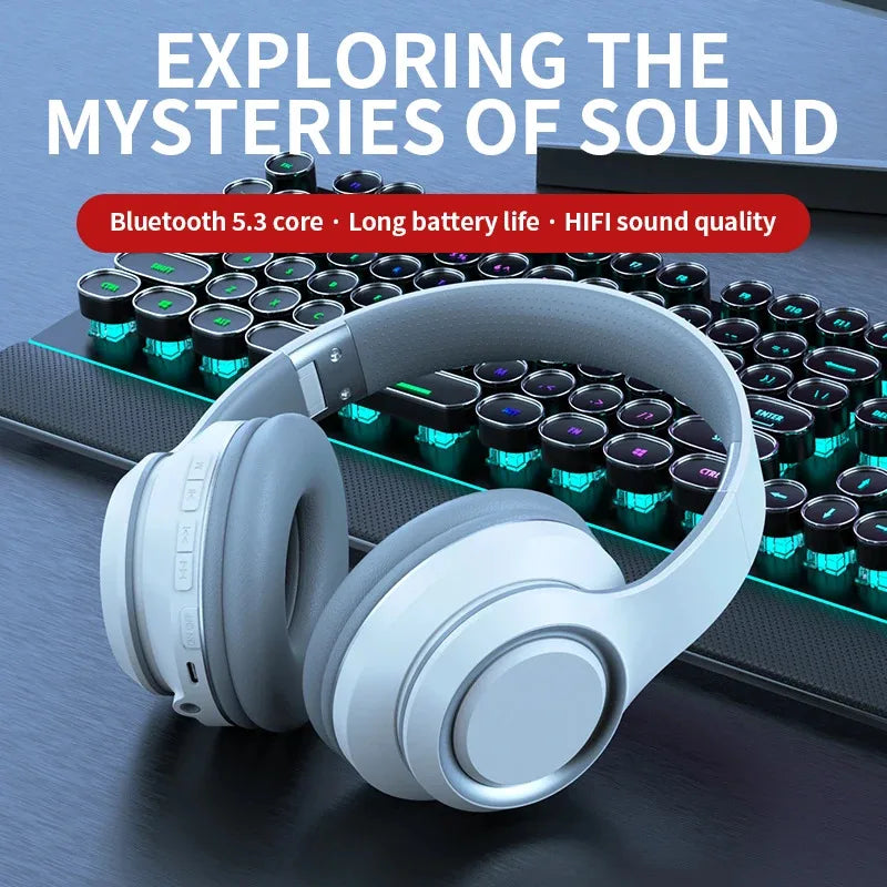 Bluetooth Over-Ear Wireless Headphones – Deep Bass & Mic